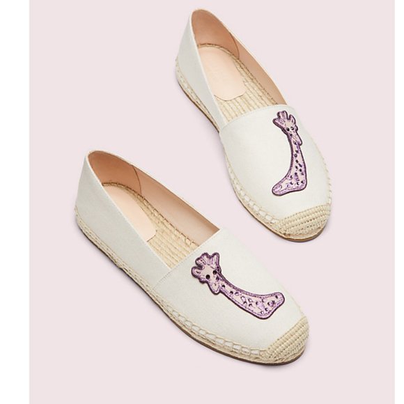 Kate spade garden giraffe espadrilles shoes flats in PINK size 6 nwt - Picture 2 of 10